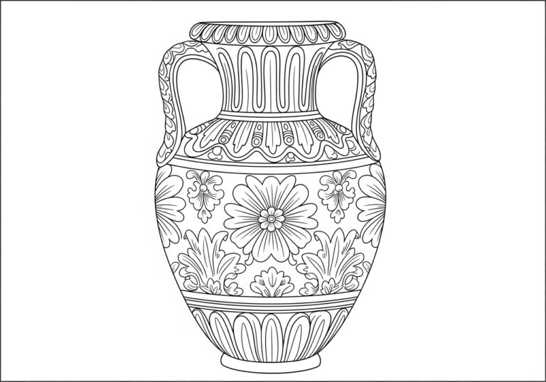 Antique Vase Coloring Page