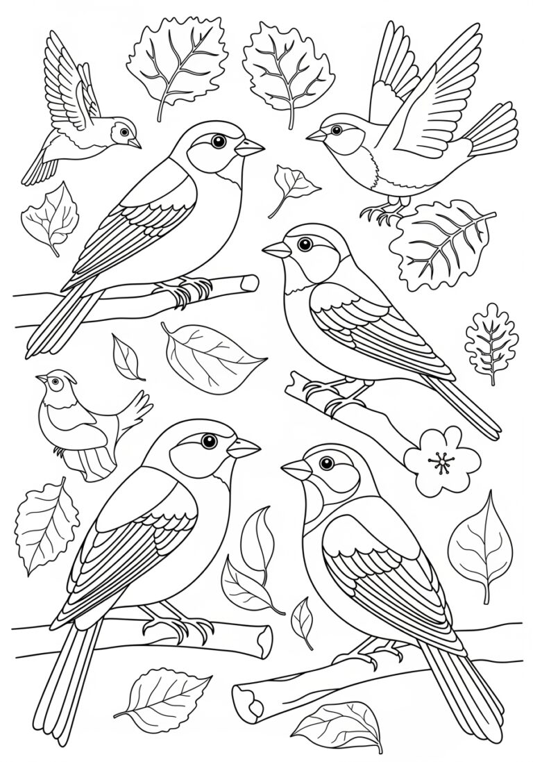 Backyard Bird Coloring Page