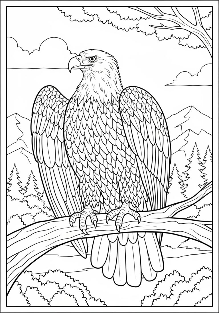 Kindergarten Bald Eagle Coloring Page Free Eagle Coloring Pages