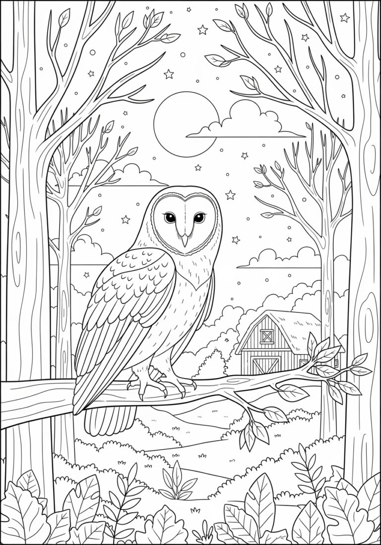 Barn Owl Coloring Page
