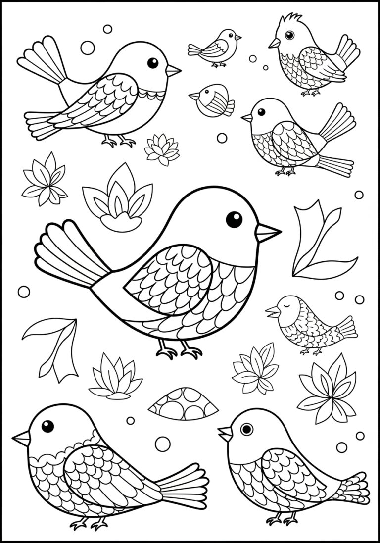 Bird Coloring Page for Preschoolers