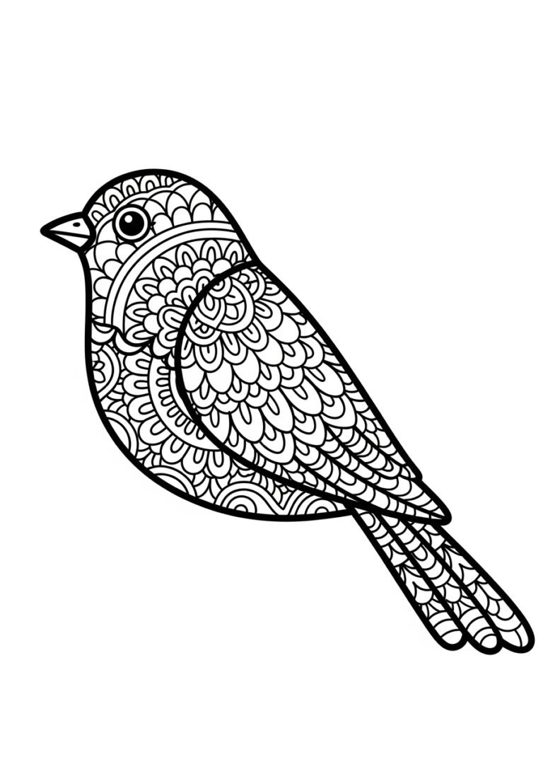 Bird Mandala Coloring Page