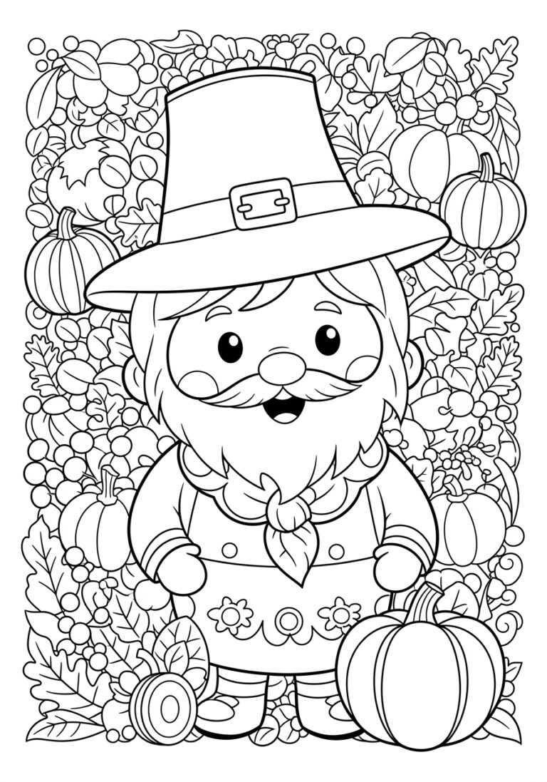 Black and White Thanksgiving Coloring Page