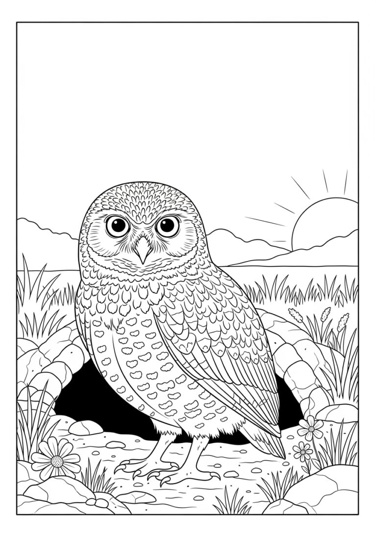 Burrowing Owl Coloring Page