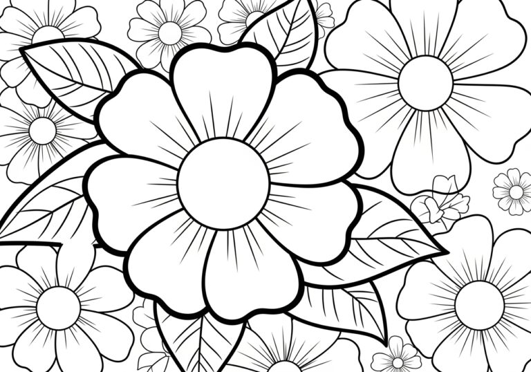 Cartoon Flower Coloring Page