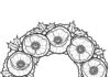 Christmas Poppy Wreath Coloring Page