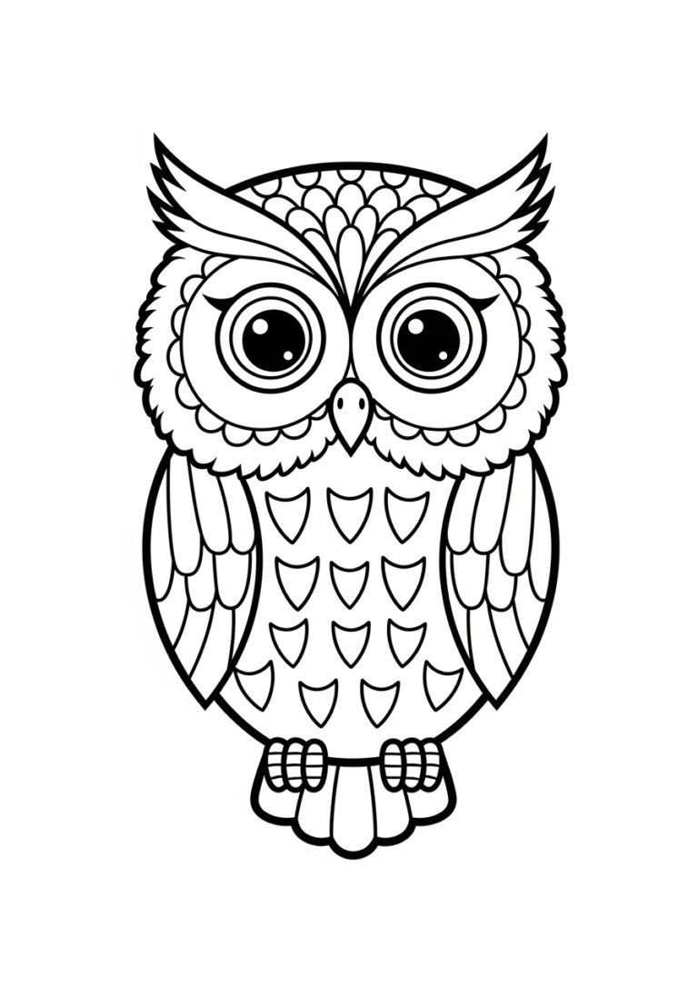 Colored Owl Coloring Page