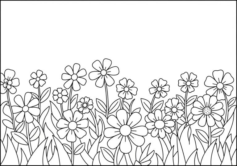 Coloring Page Flower Garden