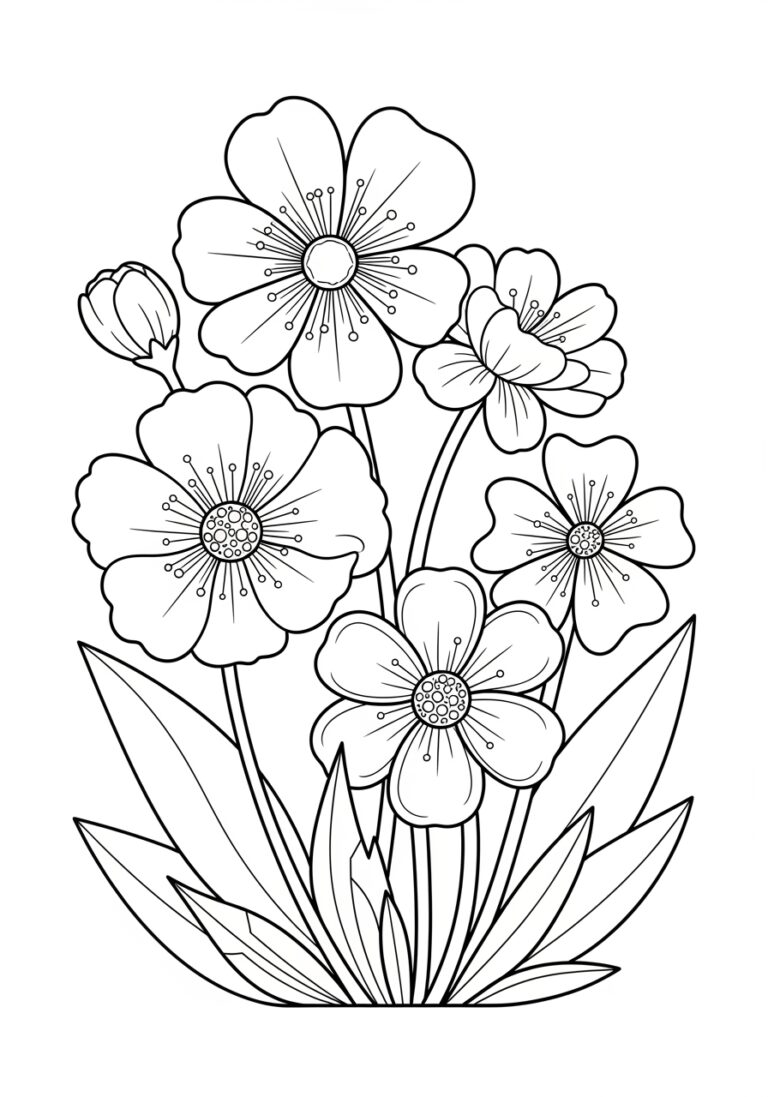 Coloring Page Spring Flower