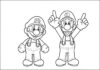 Coloring Page Mario and Luigi