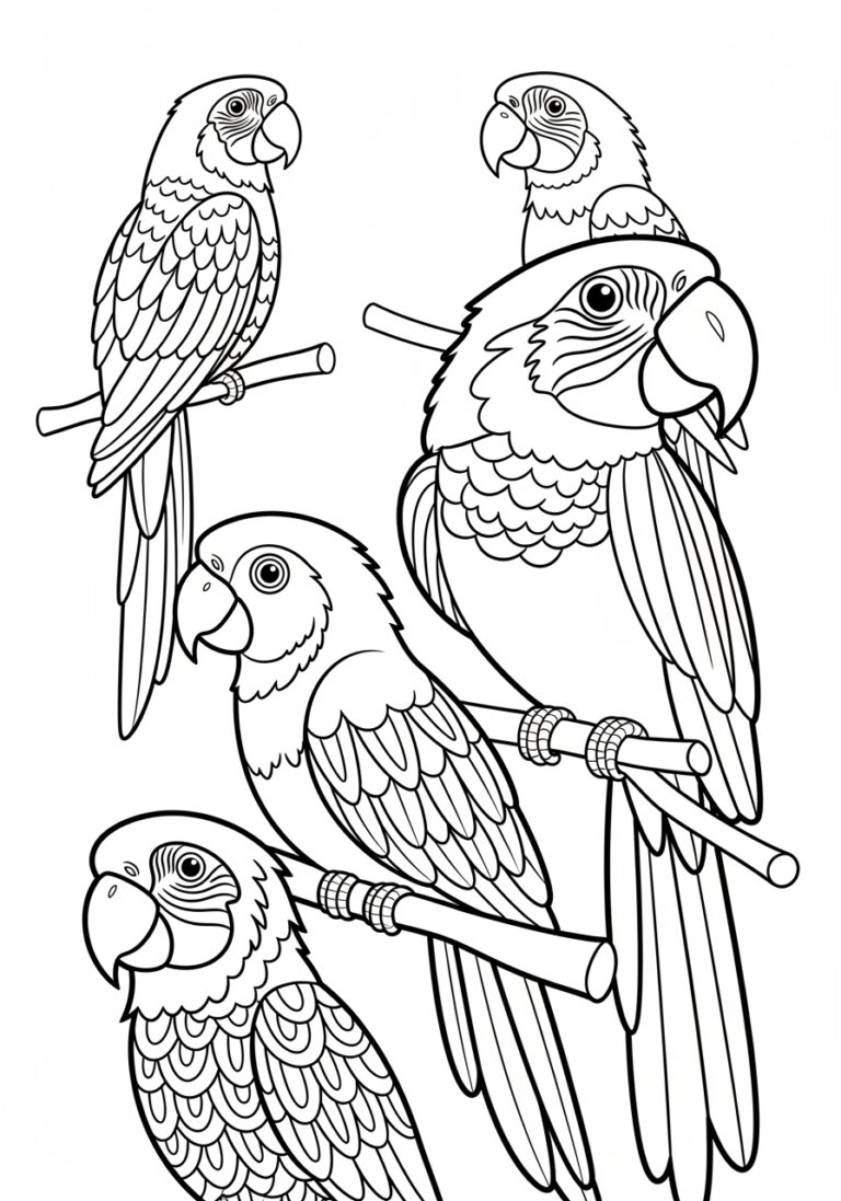 Coloring Parrot Image