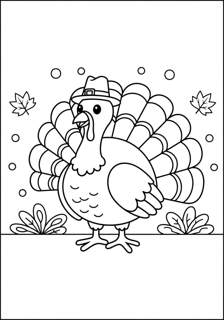 Coloring Picture of a Turkey