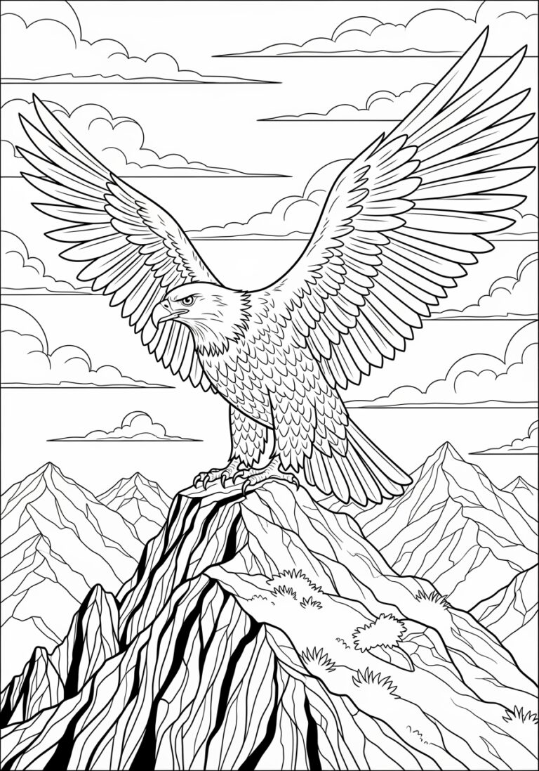 Coloring Picture of an Eagle