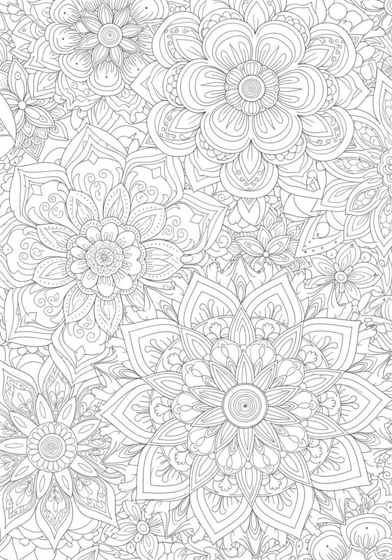 Complex Flower Coloring Page
