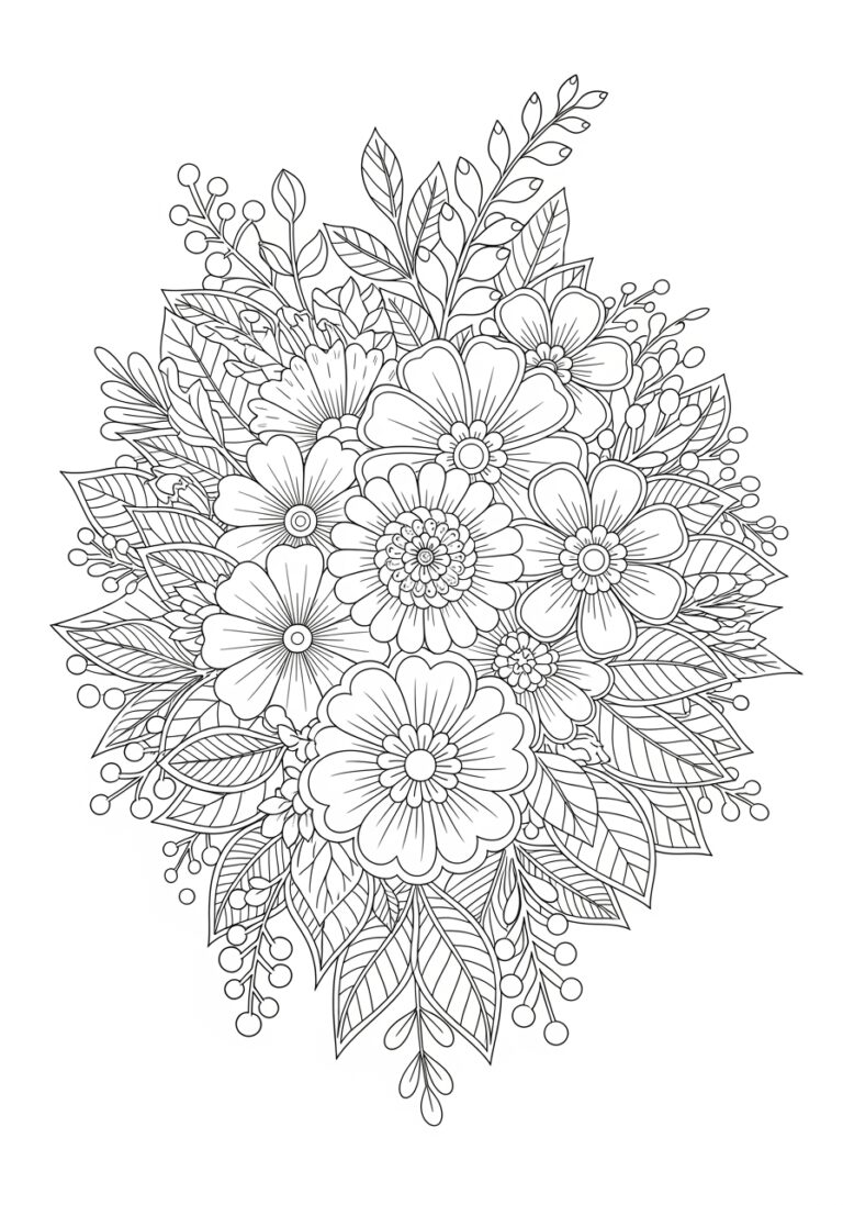 Complicated Flower Coloring Page