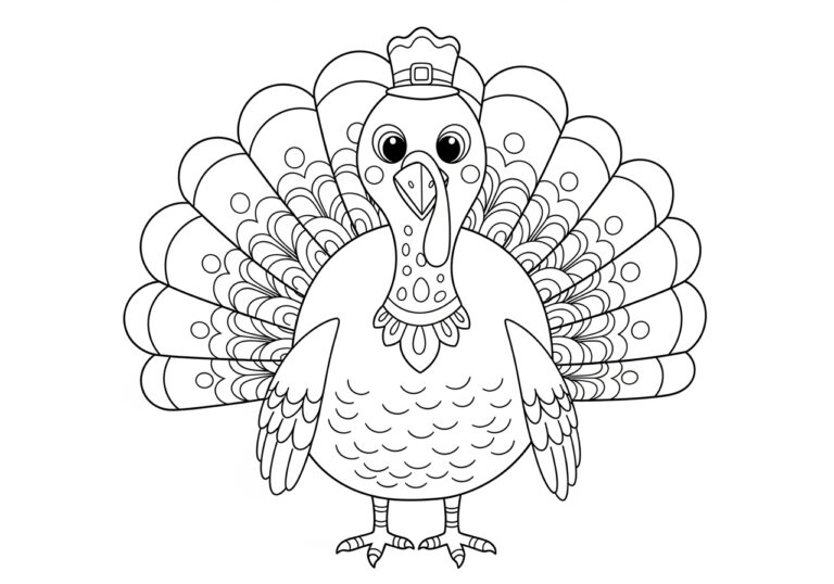 Creative Turkey Coloring Page