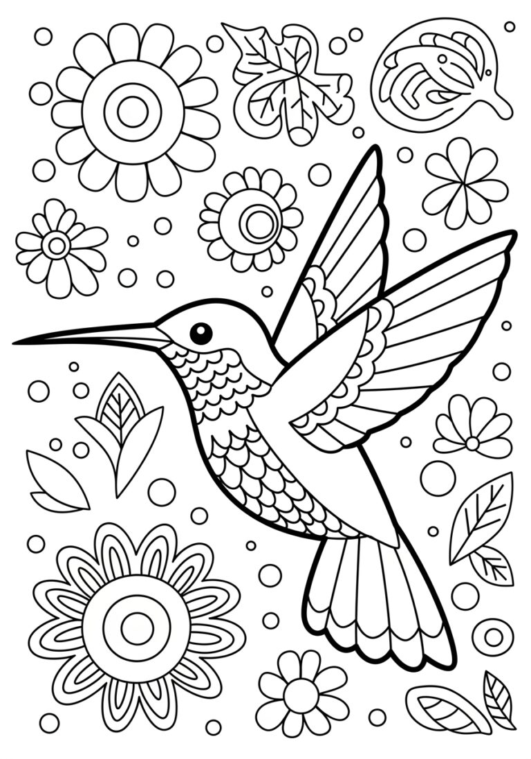 Cute Hummingbird Coloring Page