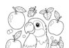 Cute Parrot Coloring Page
