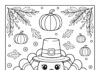 Cute Thanksgiving Turkey Coloring Page