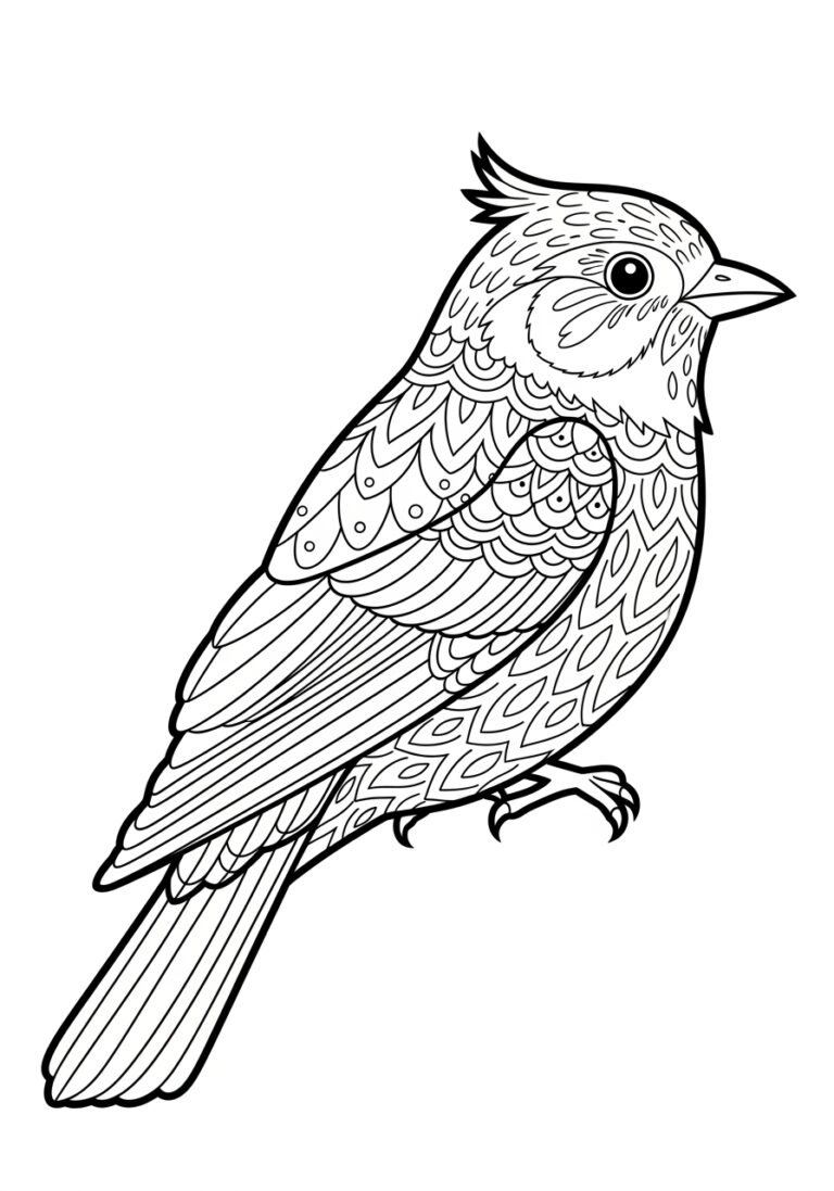 Detailed Bird Coloring Page