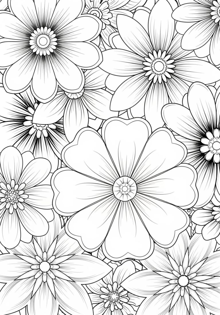 Detailed Flower Coloring Page