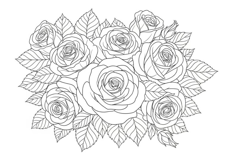 Detailed Rose Coloring Page