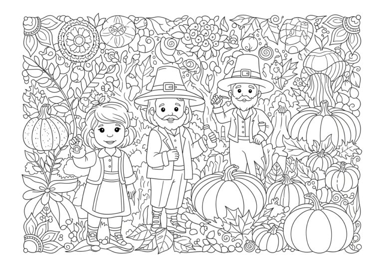 Detailed Thanksgiving Coloring Page