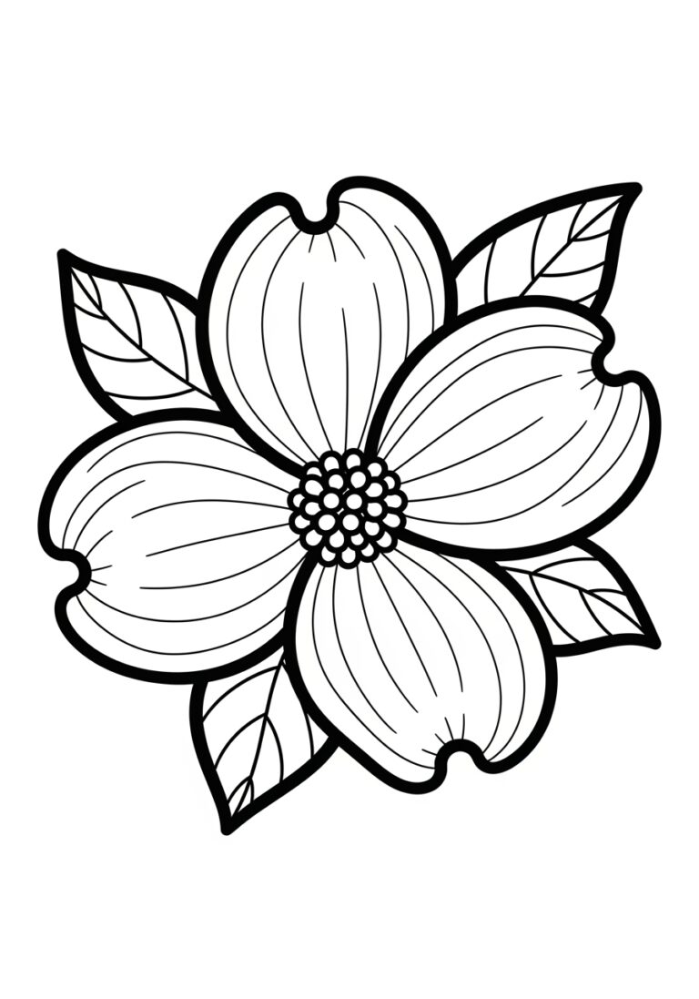 Dogwood Flower Coloring Page