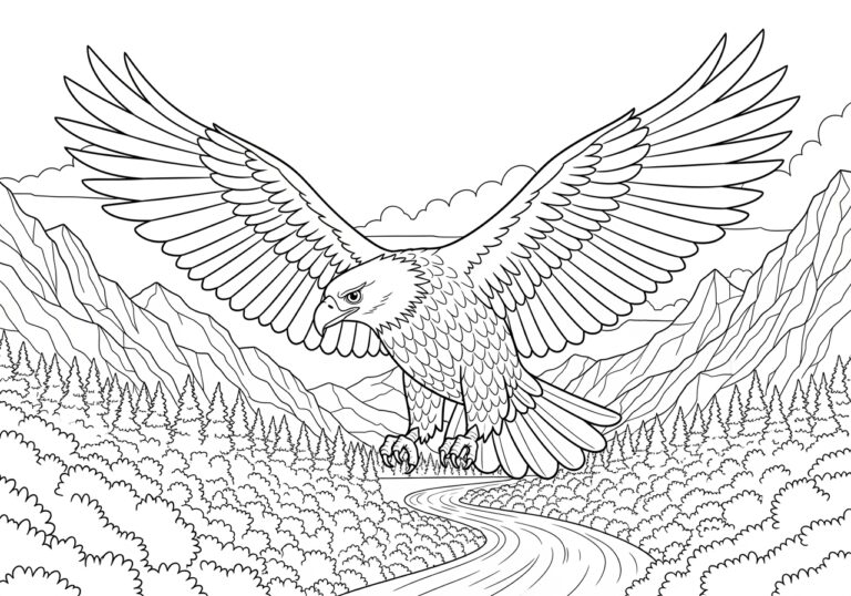 Eagle Coloring Page for Adults