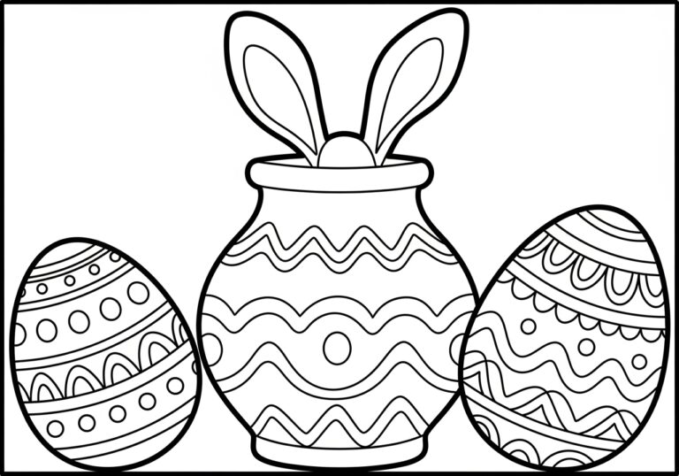 Easter Egg Vase Coloring Page