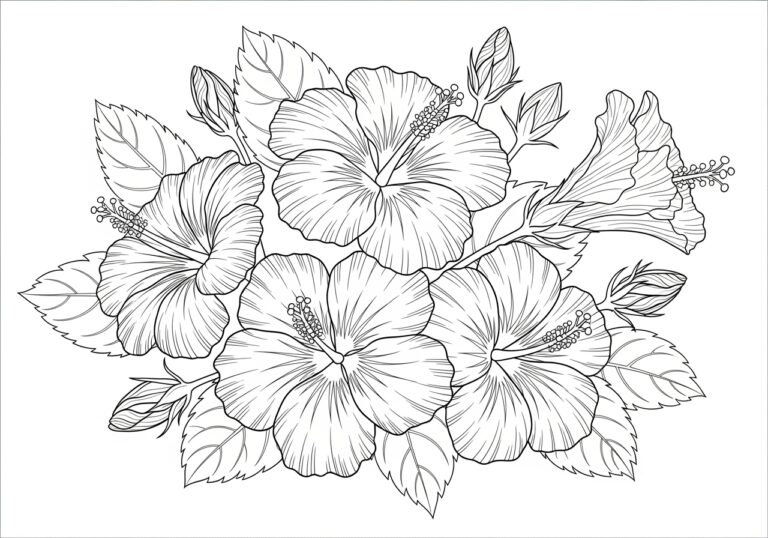 Easter Hibiscus Coloring Page