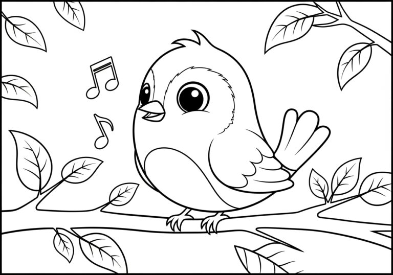 Easy Bird Coloring Page