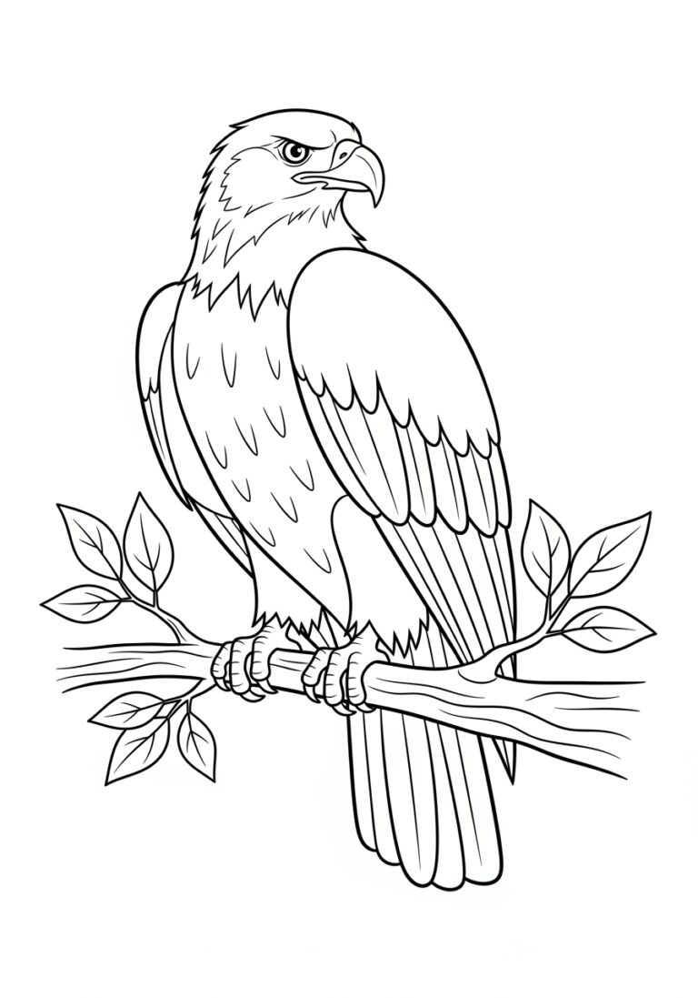 Easy Eagle Coloring Page