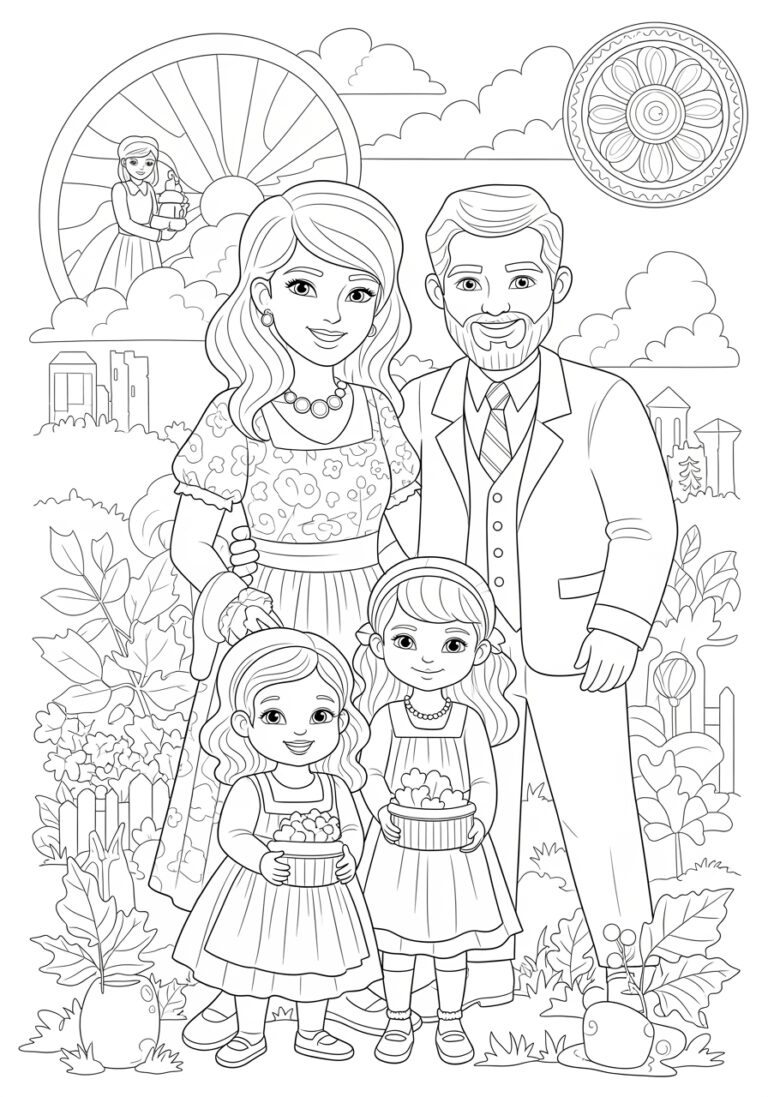 Family Thanksgiving Coloring Page For Kids Family Thanksgiving Coloring Page For Kids
