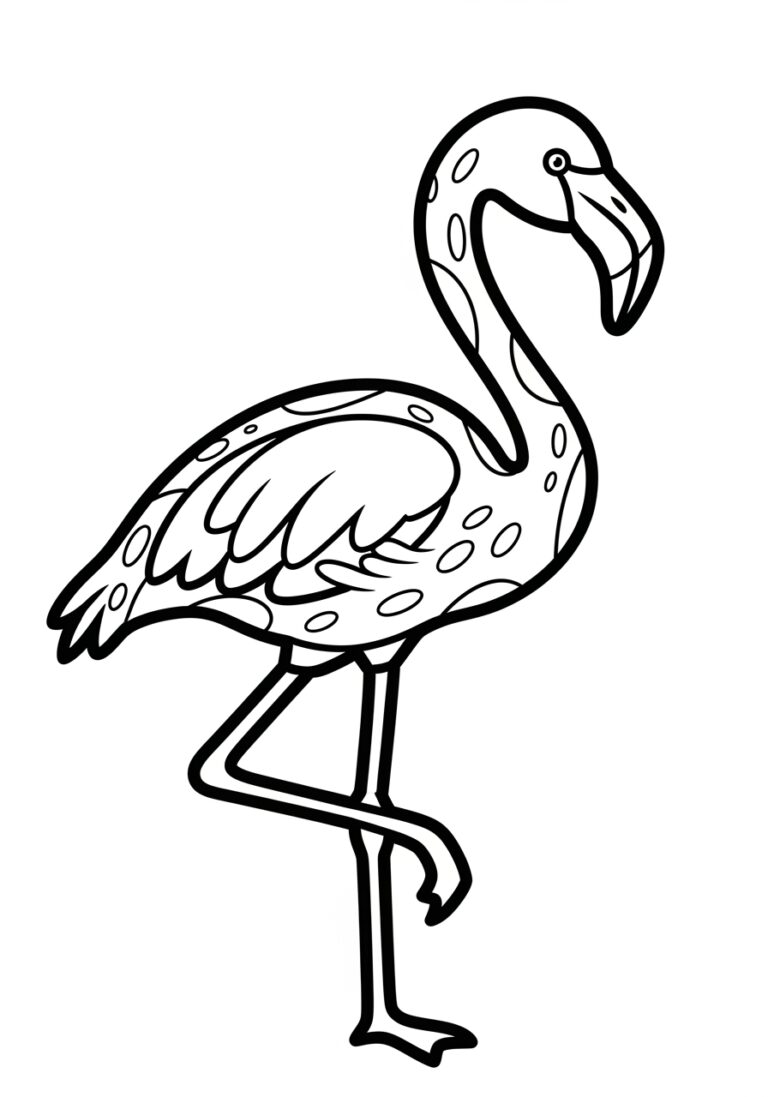 Flamingo Coloring Page for Adults