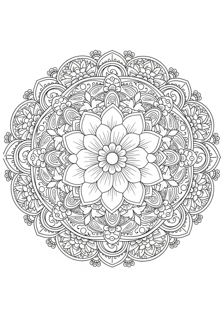 Floral Mandala Coloring Page