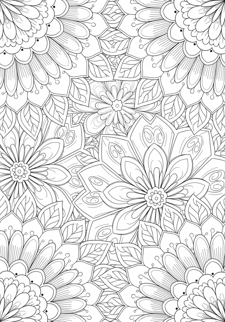 Floral Pattern Coloring Page