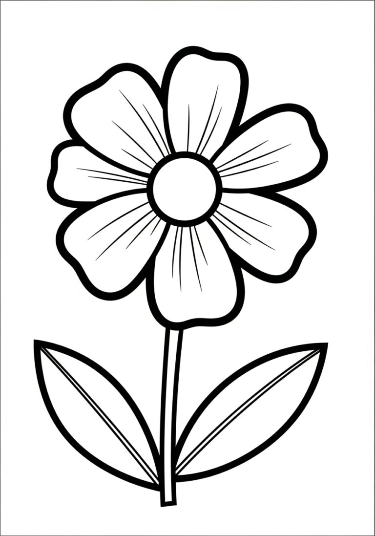 Flower Clipart Coloring Page