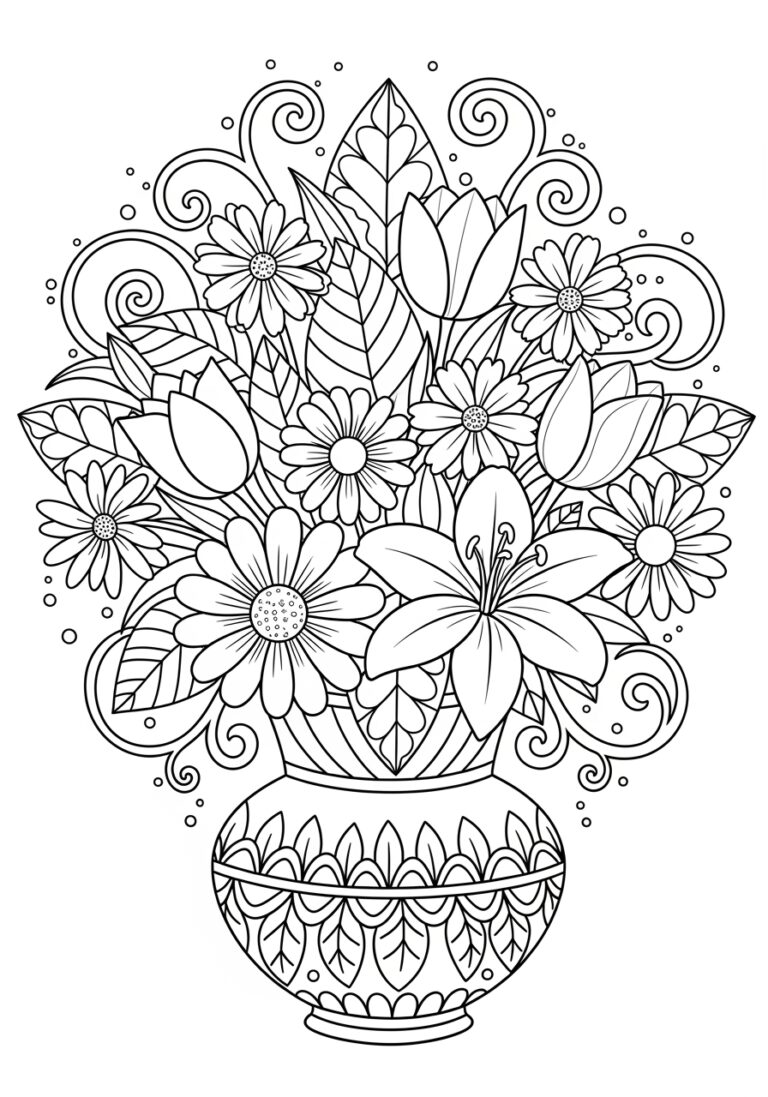 Flower Coloring In Page