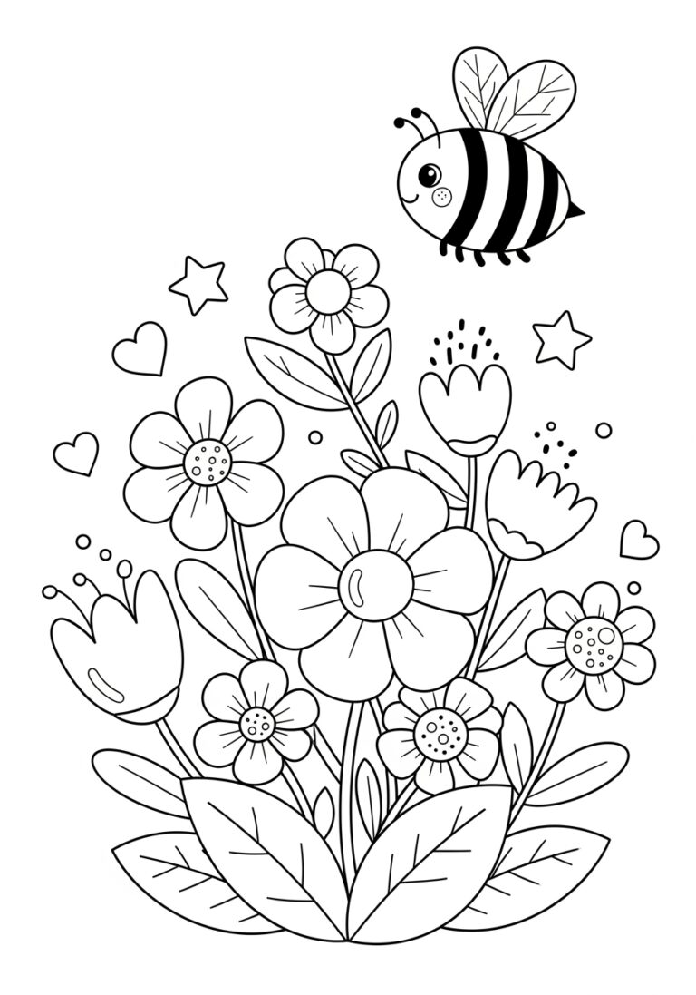 Flower Coloring Page for Preschoolers