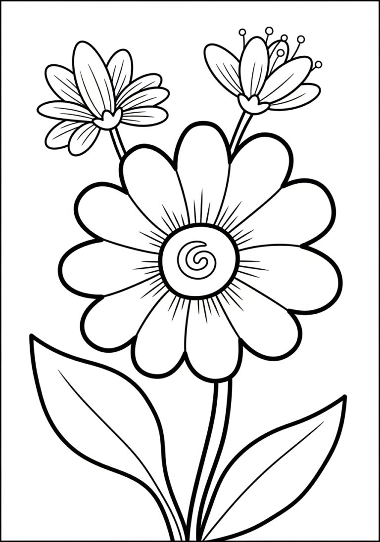 Flower Coloring Worksheet Kindergarten