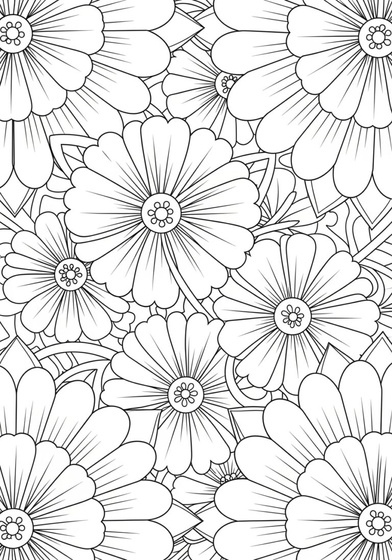 Flower Pattern Coloring Page