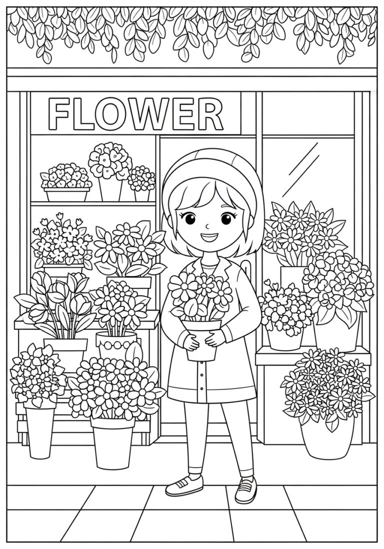 Flower Shop Coloring Page