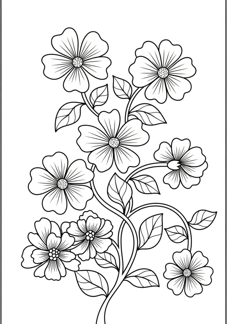 Flower Vine Coloring Page