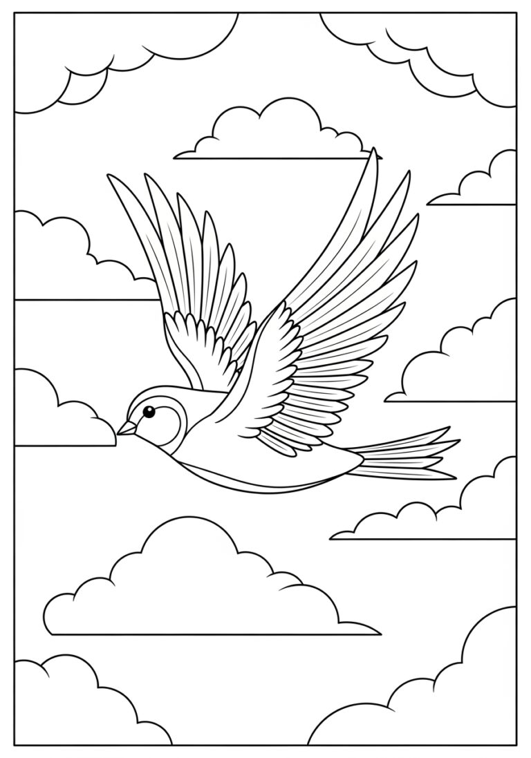 Flying Bird Coloring Page