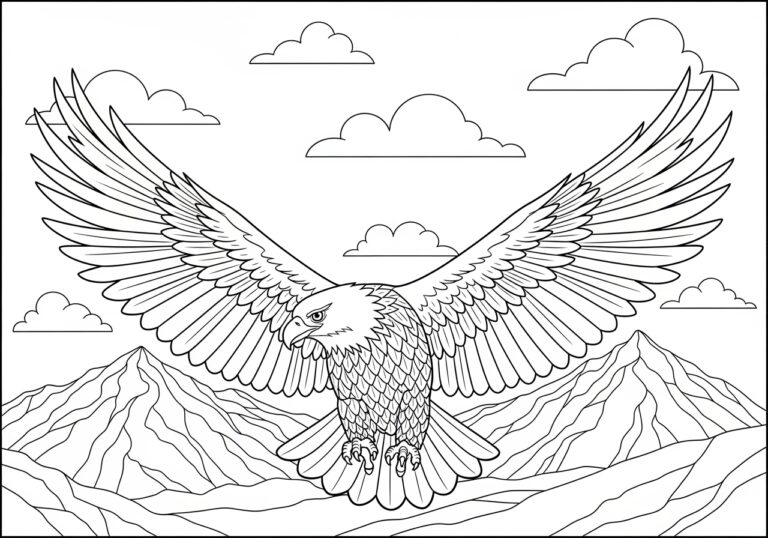 Flying Eagle Coloring Page