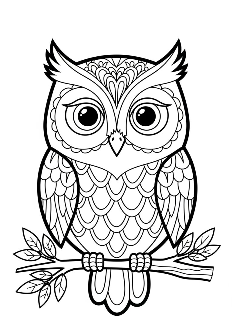 Free Owl Coloring Page for Adults