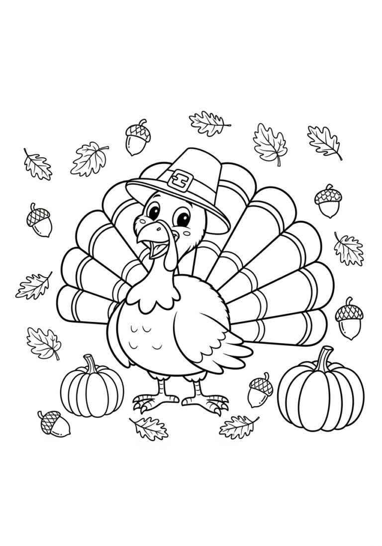 Fun Turkey Coloring Page