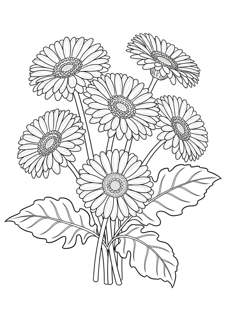 Gerbera Daisy Coloring Page
