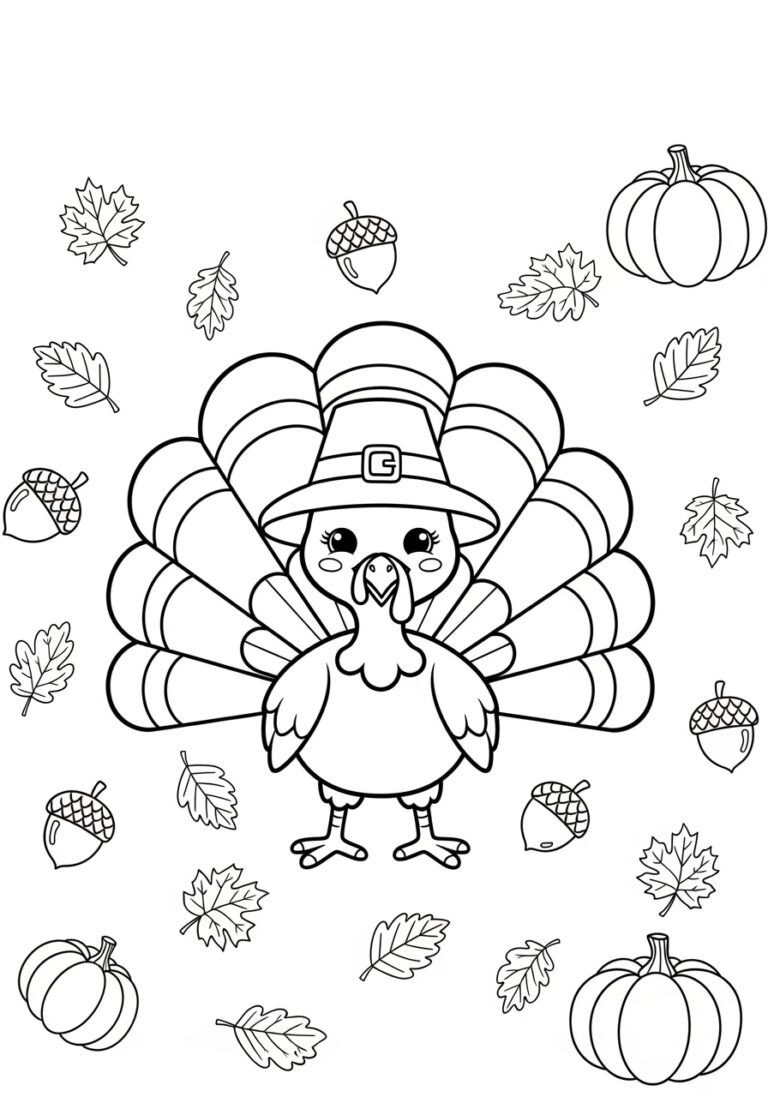 Gobble Turkey Coloring Page
